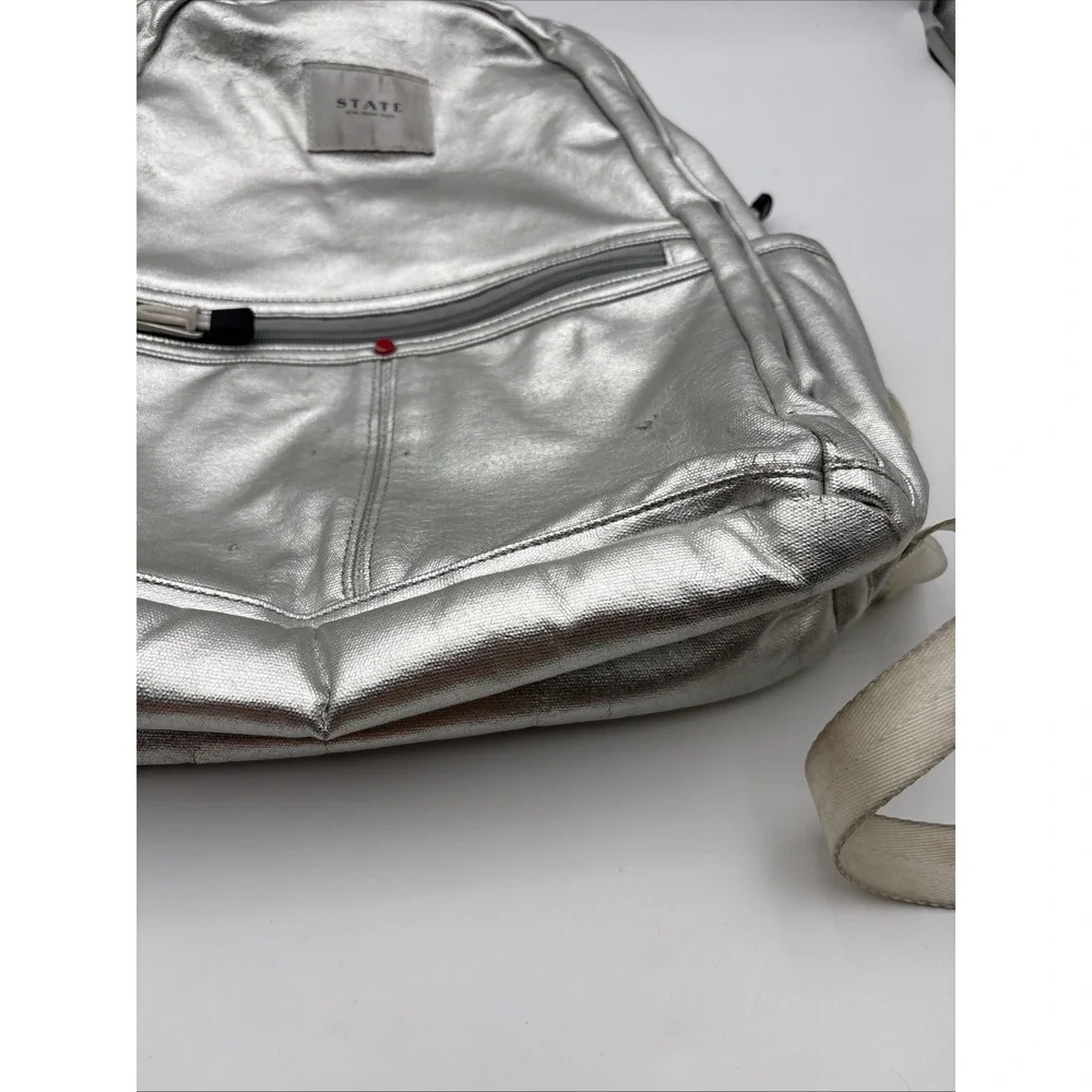 State Kane Mini Backpack Silver Metallic